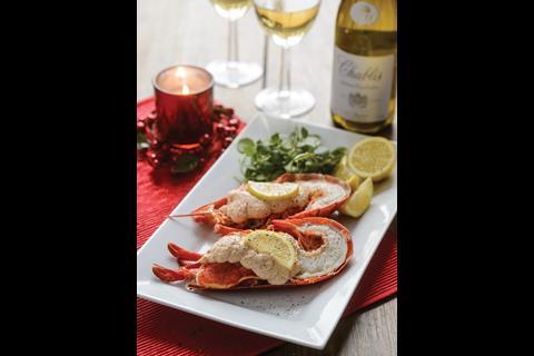 As a luxury starter on Christmas Day, Morrisons has created ‘ready-to-serve’ lobster with prawn mousse, served in a lobster shell.